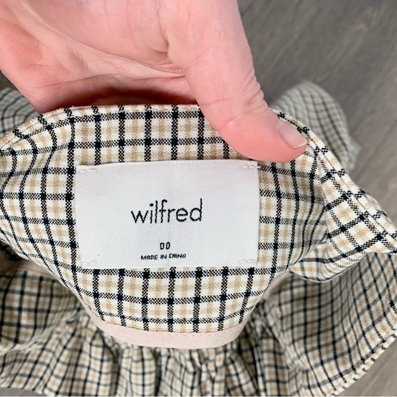 Aritzia Wilfred Gelas Shorts Paperbag High rise Waist Plaid Tie waist size 00 - Picture 10 of 13